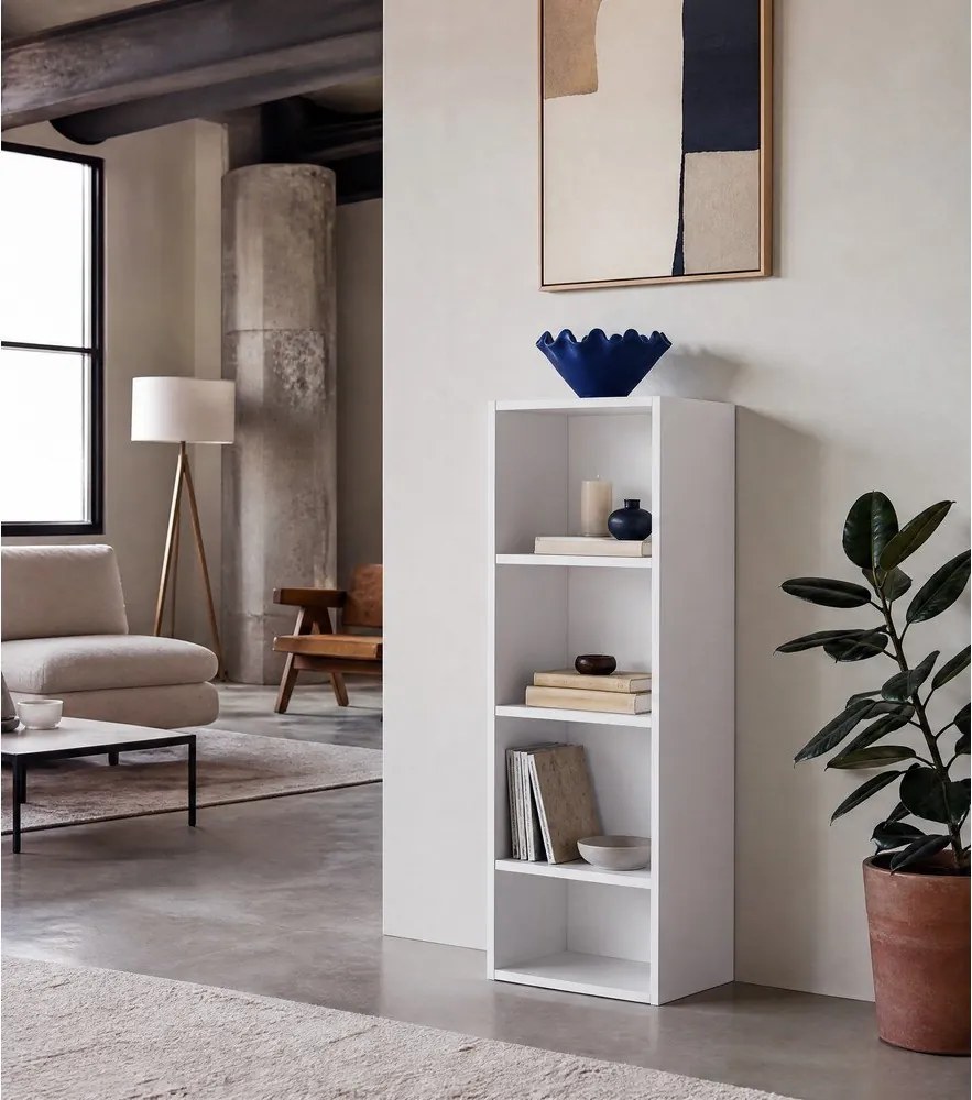 Biela knižnica 30x106x24 cm Cube – Casa Selección