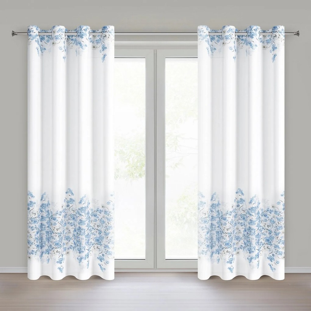 ZÁVES NA KRÚŽKOCH NOA 140X250 CM KVETY