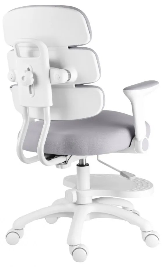 Detská rastúca stolička Neoseat KIDDY THREE — látka, prateľný poťah, sivá