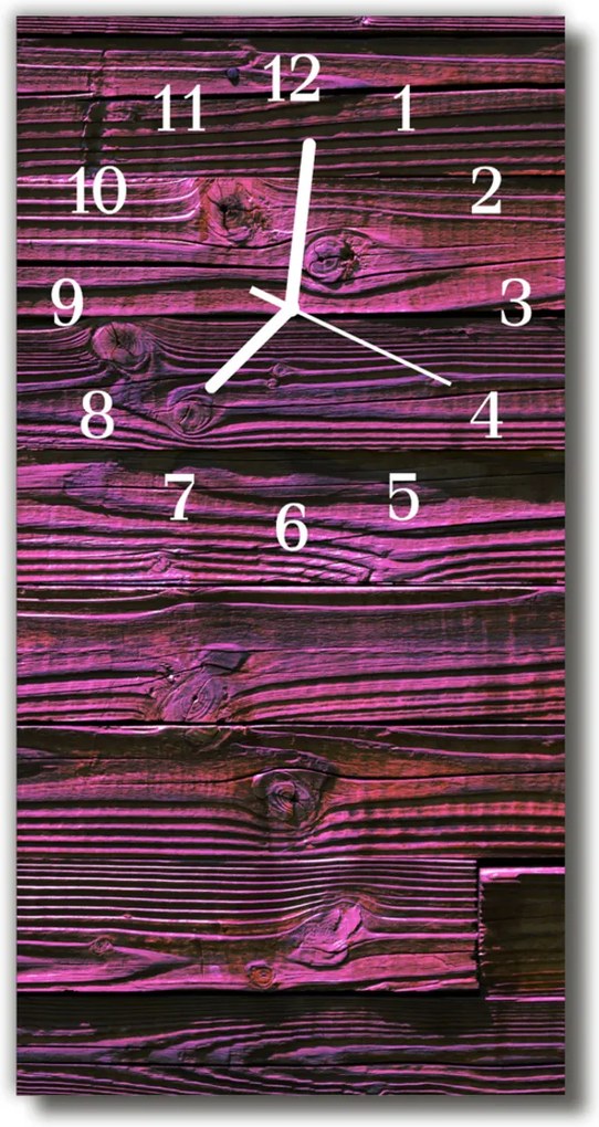 Sklenené hodiny vertikálne  Kuchyňa s fialovým obložením