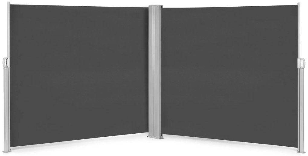 Dvojitá bočná markíza 300x300x180 cm Slnečná clona Ochrana súkromia Antracit
