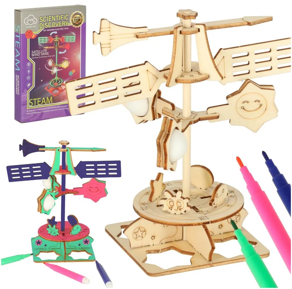KIK Dřevěné puzzle 3d vědecký model větrné lopatky