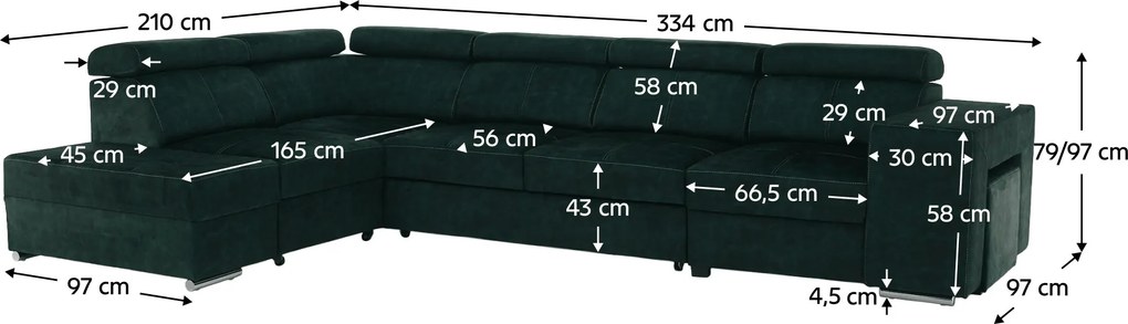 Rohová sedacia súprava Maiga BIG (smaragdová) (L). Vlastná spoľahlivá doprava až k Vám domov. 1119640