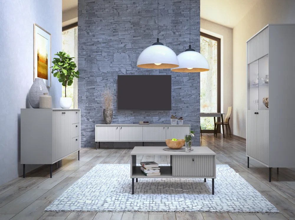 Televízny stolík ARIS 4D, šedá