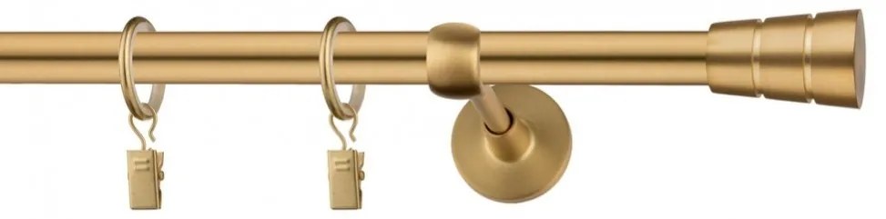 Dekorstudio Garniža jednoradová BASIC zlatá 19mm Dĺžka: 120cm, Typ uchytenia: Držiak modern, Typ príslušenstva: Bez príslušenstva