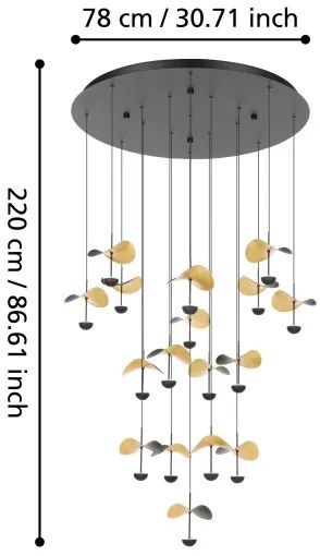 Eglo 390341 - LED Stmievateľný luster na lanku DRACERA 17xLED/2,3W/230V pr. 78 cm