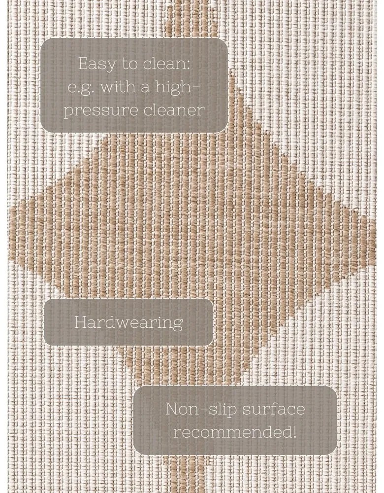 Vnútorný a vonkajší koberec v béžovej a slonovinovej farbe 160x230 cm Duet Bowen – NORTHRUGS