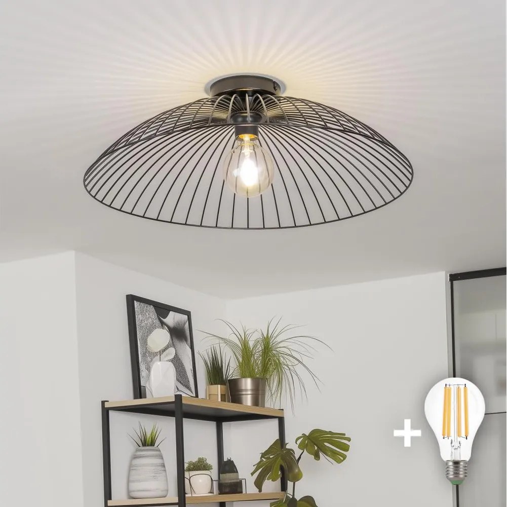 Brilagi - LED prisadený luster CERIA WIRE 1xE27/40W/230V pr. 60 cm čierna
