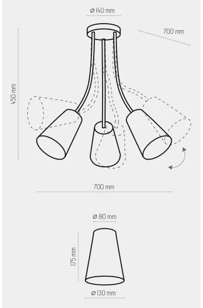 Detský luster WIRE KIDS 3xE27/15W/230V