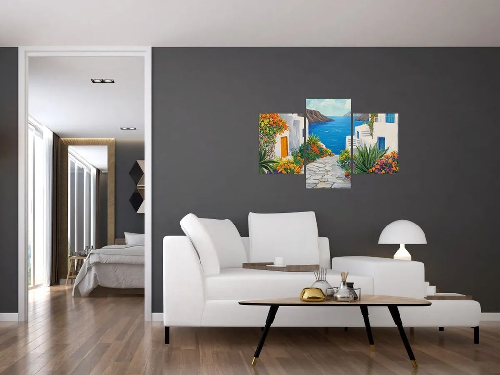 Obraz - Grécka ulička (90x60 cm)