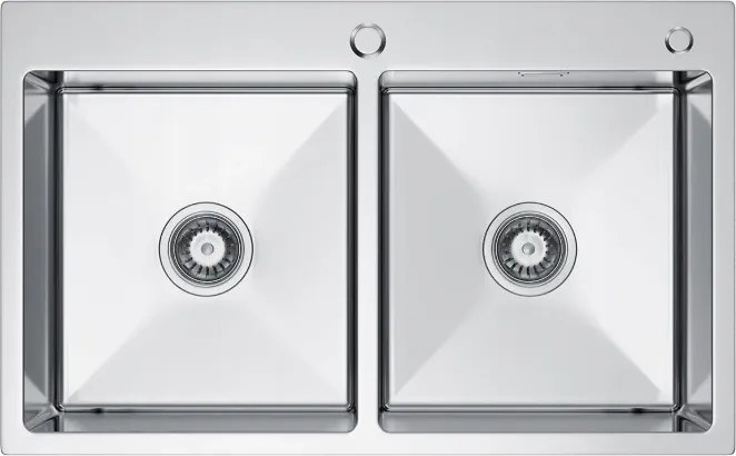 Erga HD, 2-komorový oceľový drez 780x480x215 mm, brúsená oceľ, ERG-MLS-LEX7848