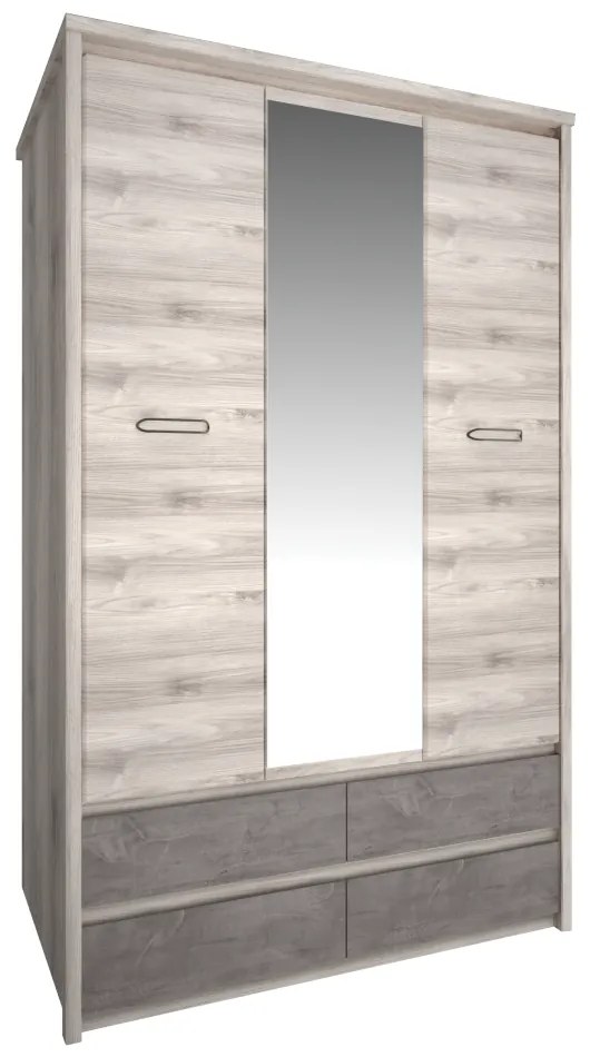 Skriňa so zrkadlom 3D4S, gaštan nairobi/onyx, JESI NEW