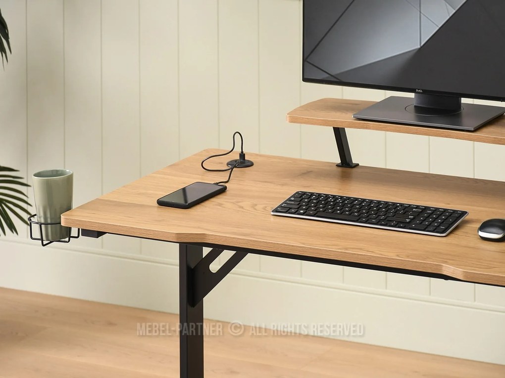 PC stolík Matts 115 (dub + čierna). Akcia -13%. Vlastná spoľahlivá doprava až k Vám domov. 1109789