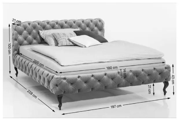 Desire Velvet manželská posteľ 180x200 cm béžová