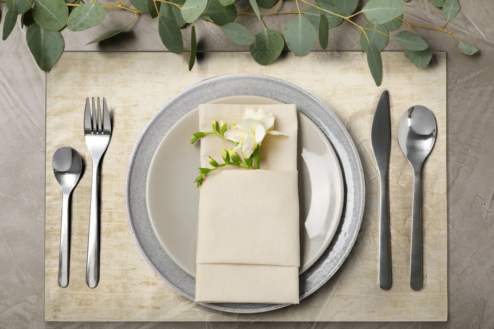 SADA 4 KS PRESTIERANIE NA STÔL ALINA 30X40 CM BÉŽOVÁ