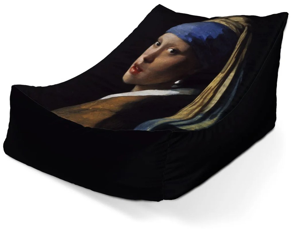 Sablio Sedací vak Lounge Dievča s perlou - Johannes Vermeer - 120 x 100 x 80 cm