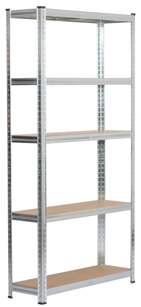 Sada 2 ks kovových regálů REGMET 90x30x180 cm stříbrná