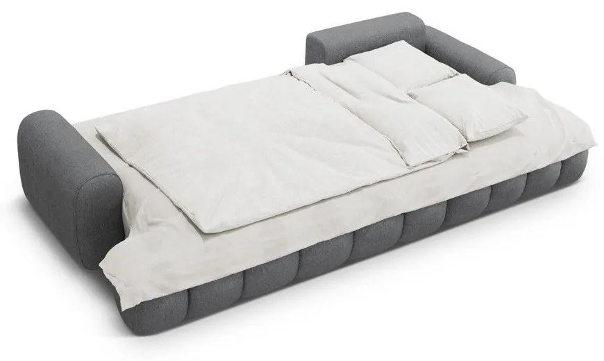 Sivá rozkladacia/s úložným priestorom rohová pohovka (pravý roh/s leňoškou) Linz – Cosmopolitan Design