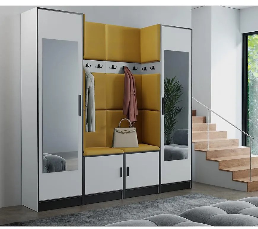 Predsieňový nábytok Roj 18 biely + Kronos 01 medová