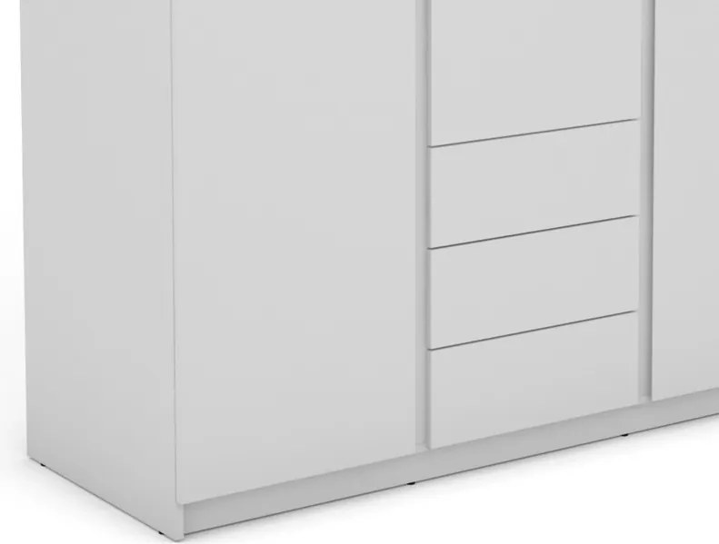 Šatníková skriňa Carlos, biela, 152 cm