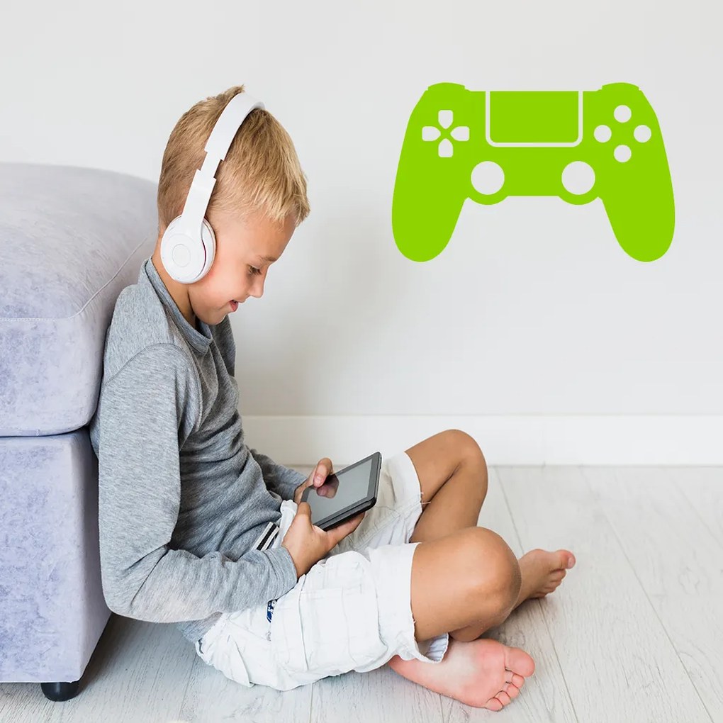 Veselá Stena Samolepka Ovládač na playstation Farba: bílá, Veľkosť: 60 x 39 cm