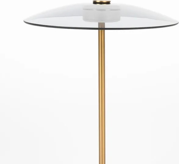 Sivá/v zlatej farbe LED stmievateľná stolová lampa so skleneným tienidlom (výška 42 cm) Float – Zuiver