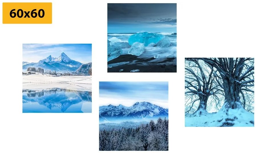 Set obrazov snehové kráľovstvo Varianta: 4x 40x40