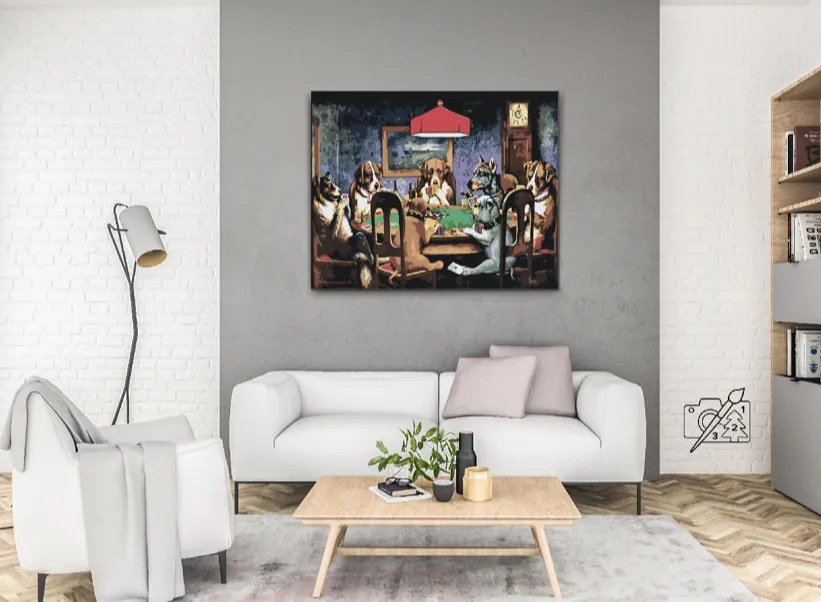 Gario Maľovanie podľa čísel Psie poker Rozmery: 40 x 30 cm, Rámovanie: S vnútorným rámom