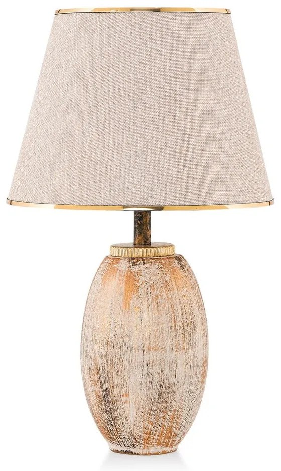 Krémovobiela/v zlatej farbe stolová lampa s textilným tienidlom (výška 50 cm) Yakamoz – Opviq lights