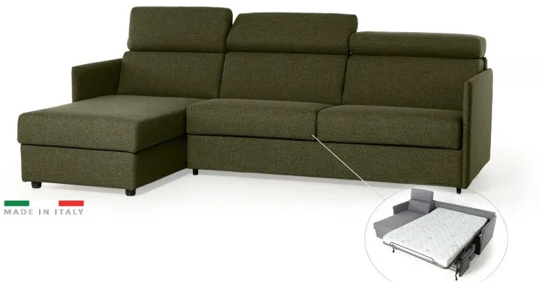 Rohová rozkladacia sedacia súprava na každodenné spanie TAVOLA MINI, zelená (penelope 10)