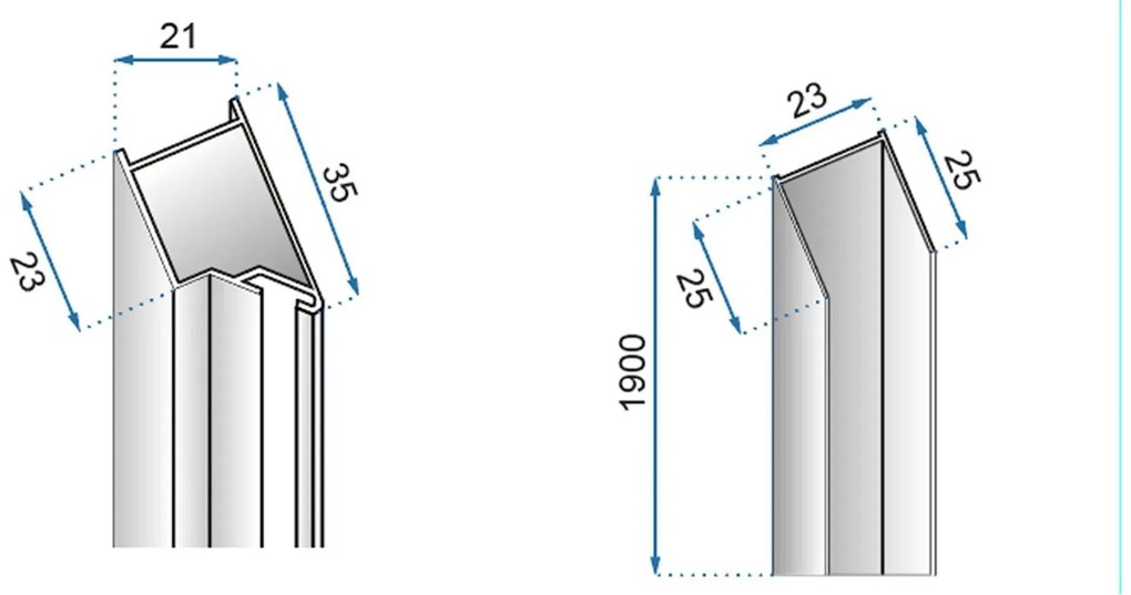 Rea Molier, skladacie sprchové dvere 100x190cm, 6mm číre sklo, chrómový profil + bočný magnetický profil, KPL-K6371