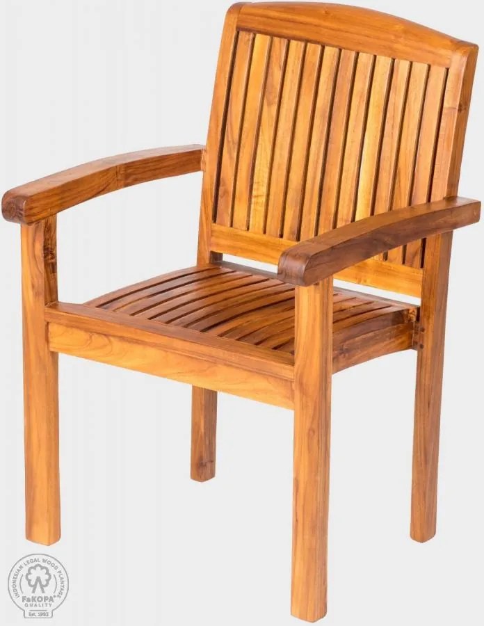 Kreslo PARIS stohovateľné teak prírodné