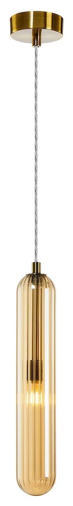 Závesné svietidlo Pax, 1x medové sklenené tienidlo, g