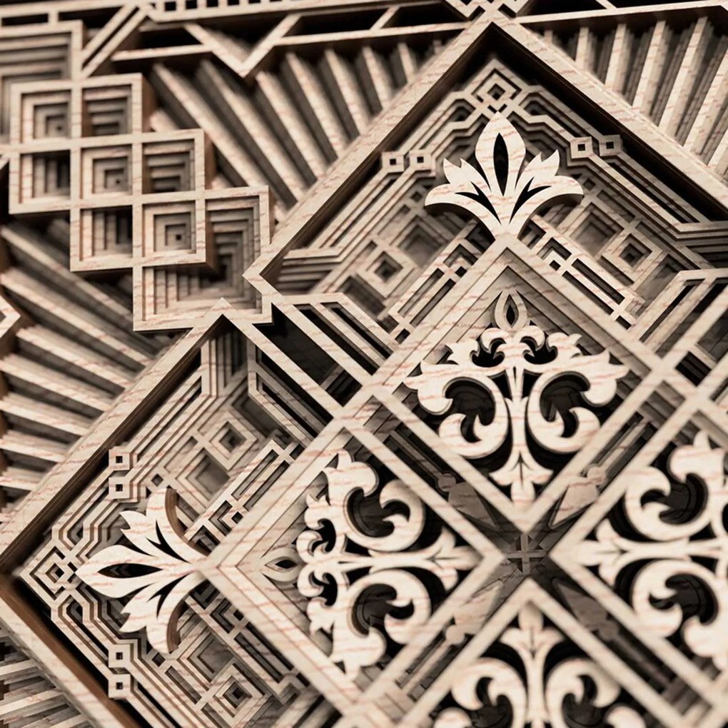 SENTOP | Vyrezávaná drevená 3D mandala na stenu | SENTOP PR0461