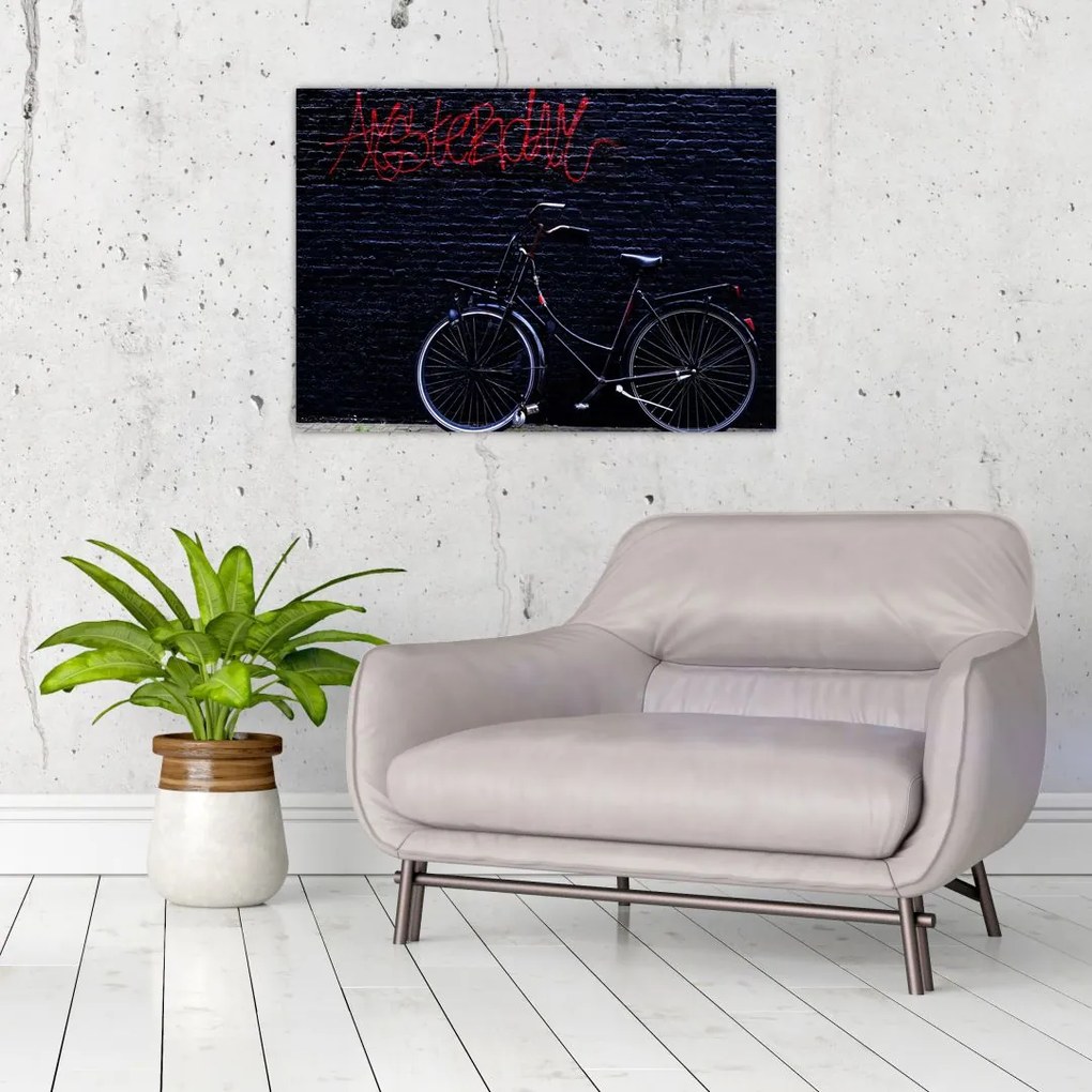 Obraz bicykla v Amsterdame (70x50 cm)