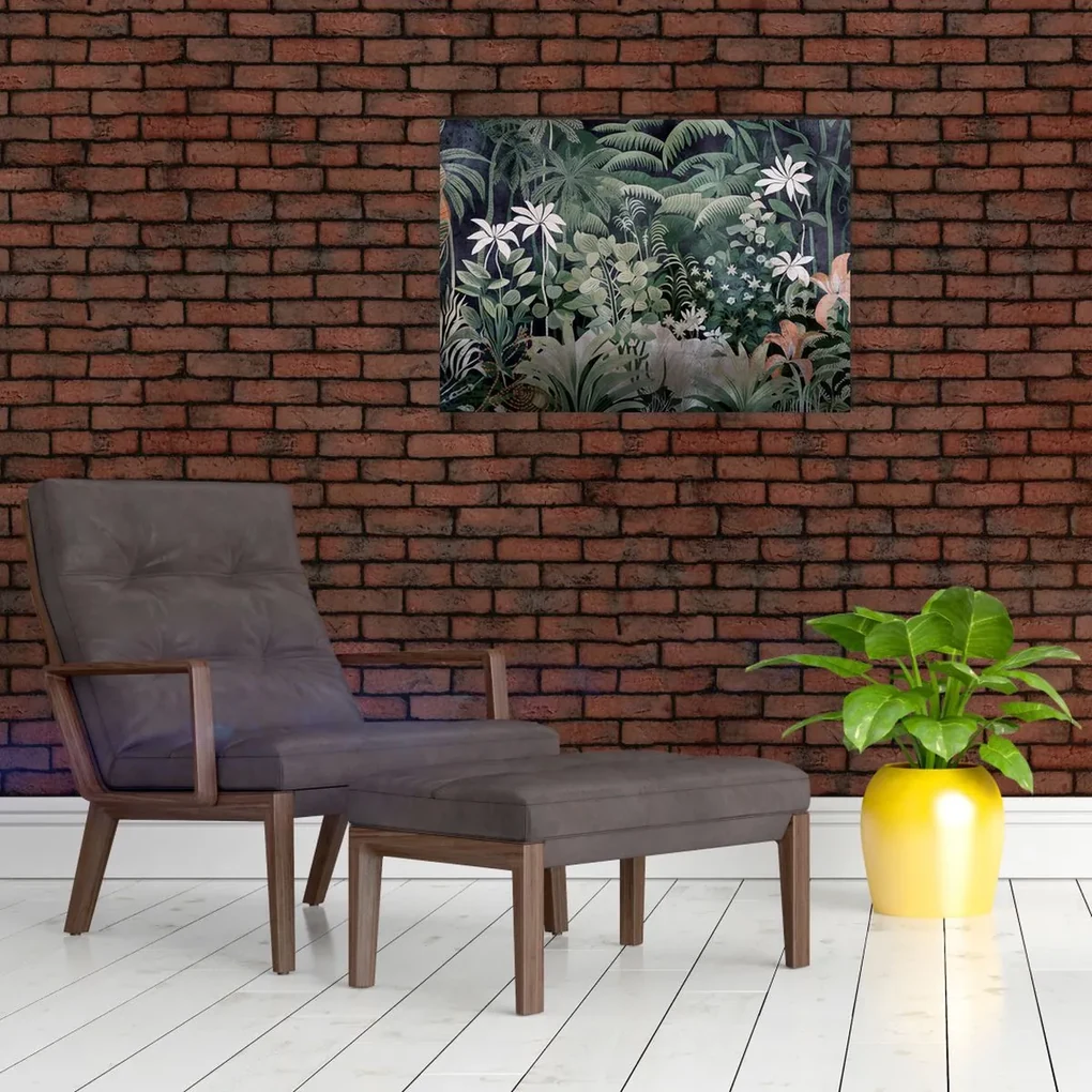 Obraz - Maľovaný vzor džungle (70x50 cm)