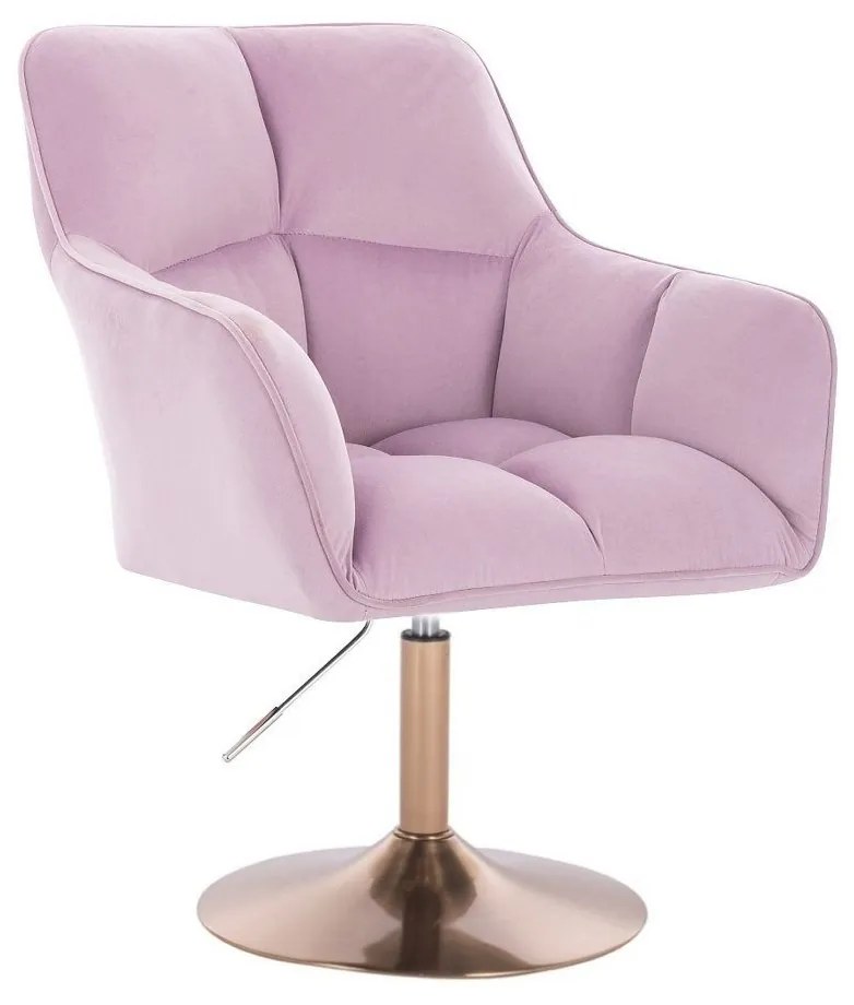 LuxuryForm DESIGN Kreslo AMALFI VELUR na zlatom tanieri - levanduľa
