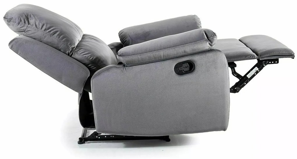 Polohovací křeslo SPENCER 1 Velvet šedé