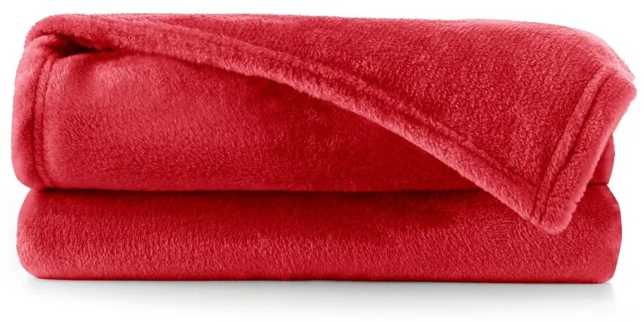 Červená deka z mikrovlákna DecoKing Mic, 160 × 210 cm