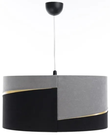 Luster na lanku SWING 1xE27/60W/230V čierna/šedá/zlatá