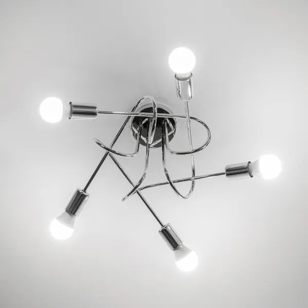 Prisadený luster OXFORD 5xE27/15W/230V lesklý chróm