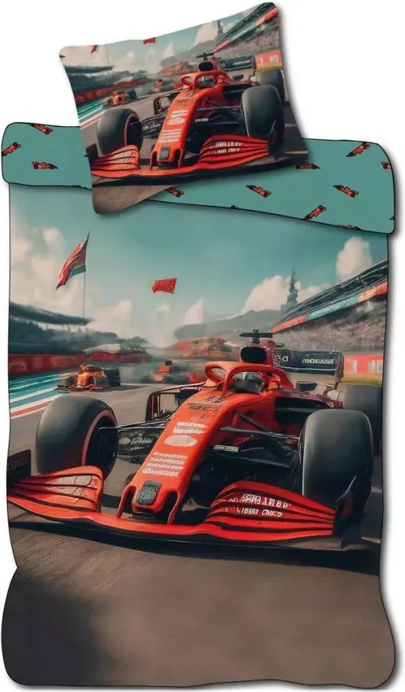 Posteľné obliečky do detskej postieľky Formula - 100% bavlna - 100x135 cm + 40x60 cm