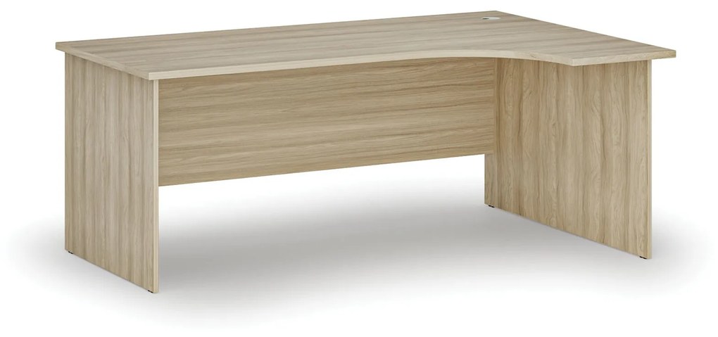 Kancelársky rohový pracovný stôl PRIMO WOOD, 1800 x 1200 mm, pravý, dub prírodný