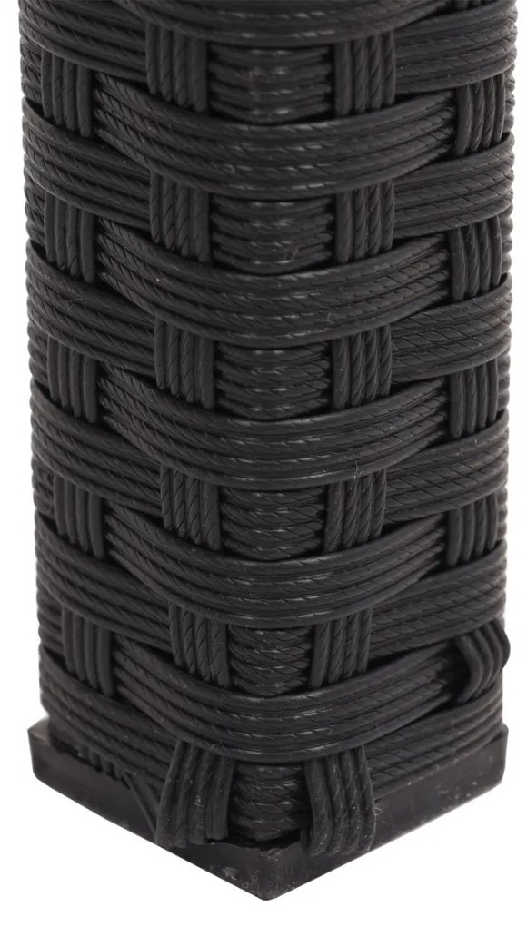 Záhradný stôl HWC-G19, polyratan,120x75cm - čierny