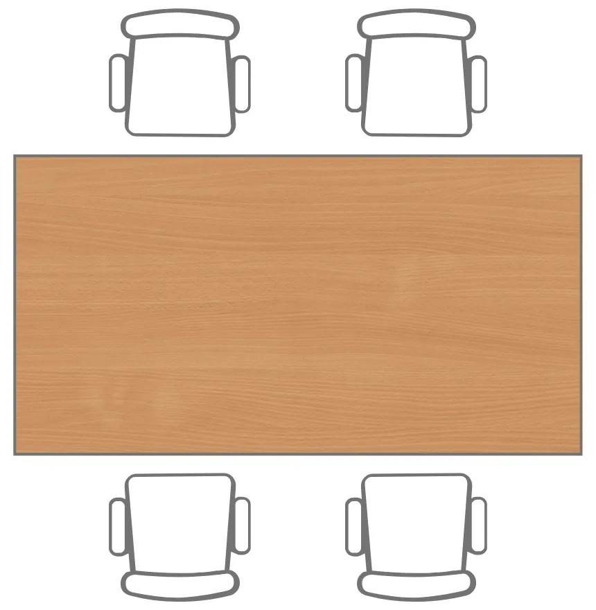 Jedálenský stôl, 200x80 cm, sivá podnož, buk