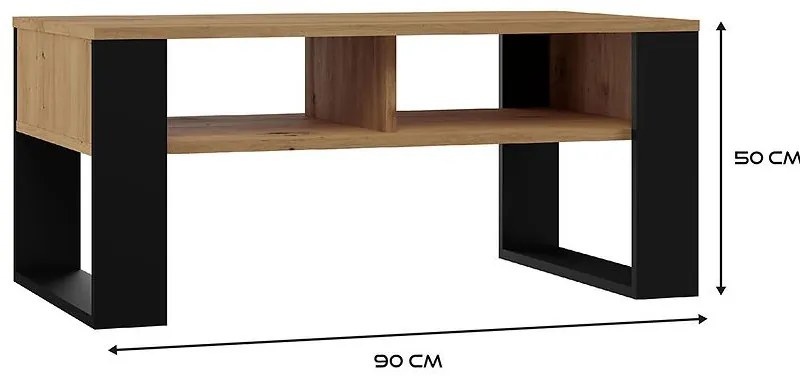 Konferenčný stolík Modern 2p Artisan/Čierna