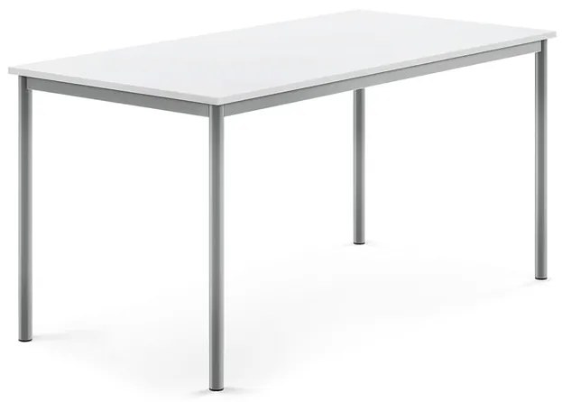 Stôl BORÅS, 1600x800x760 mm, laminát - biela, strieborná