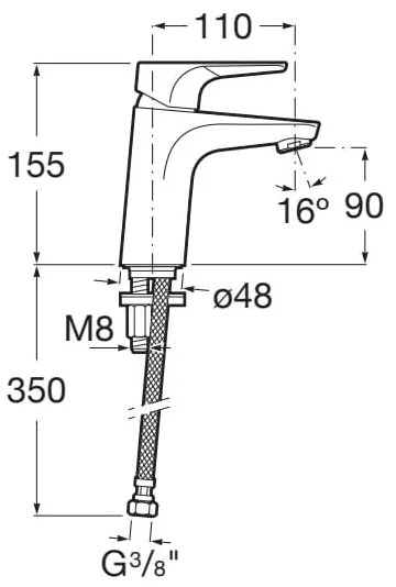 Roca A5A3290C00 - Umyvadlová batéria ATLAS 15,5 cm lesklý chróm