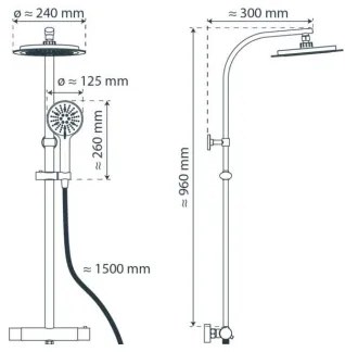 Schütte 60046 - Sprchový set s termostatickou batériou MADURA FRESH, lesklý chróm