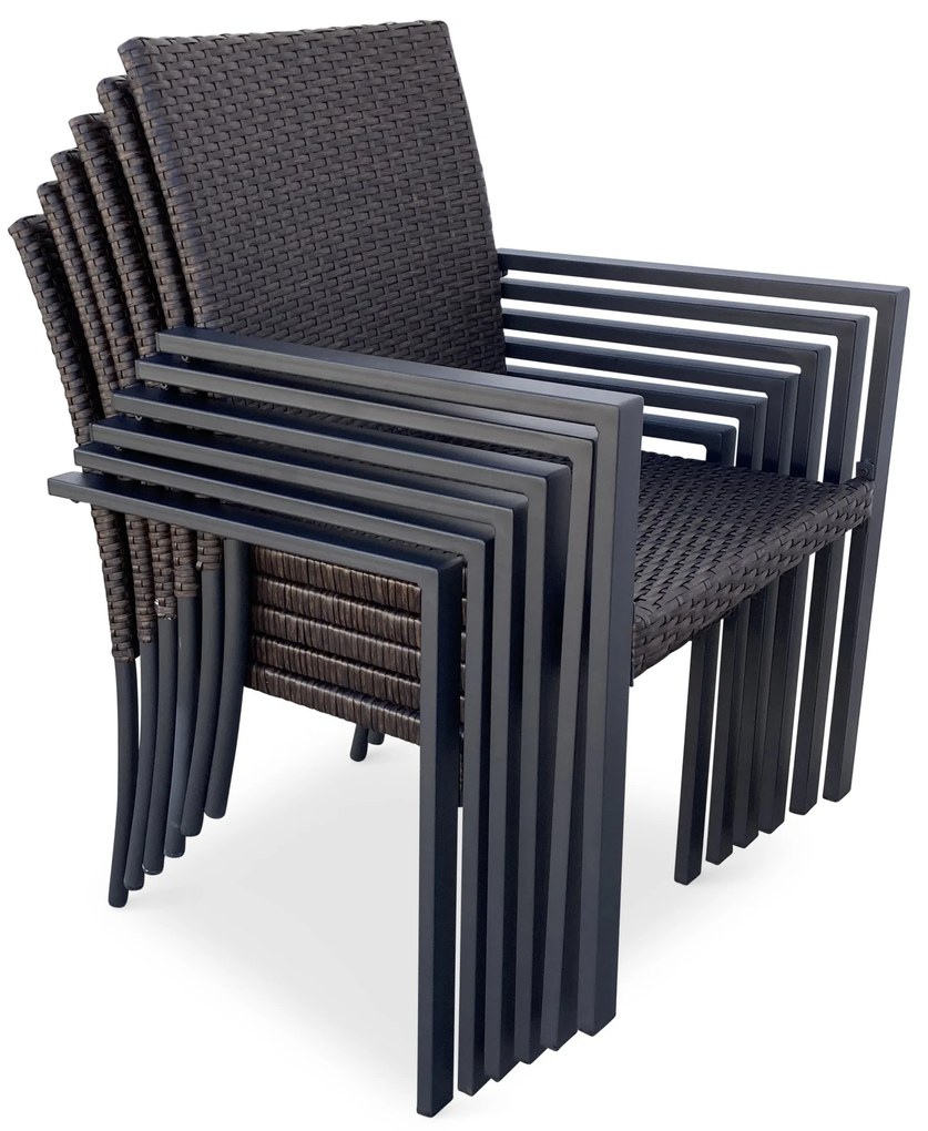 Záhradný jedálenský set Viking XL + 6x ratanová stolička Wicker Pat